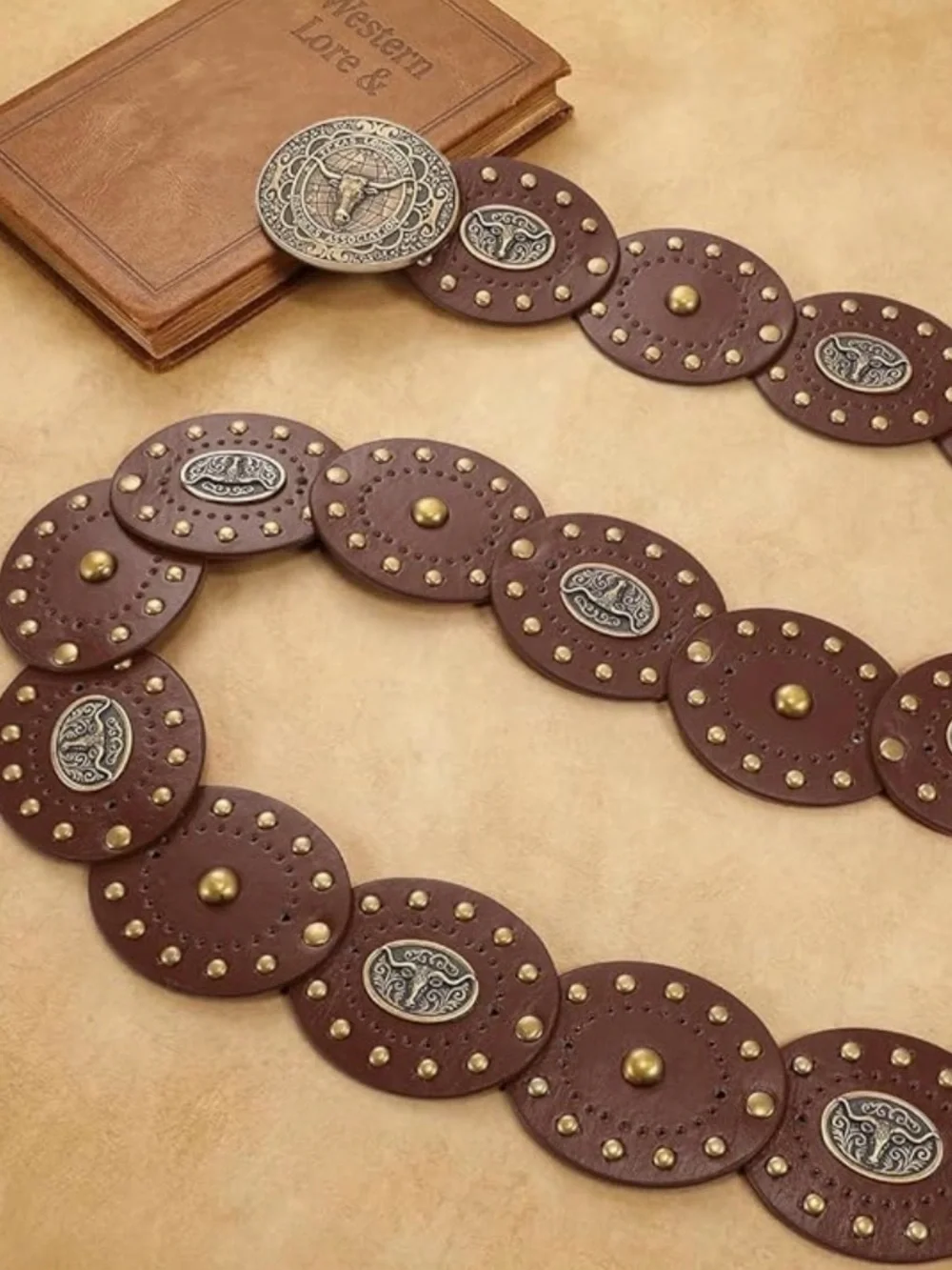 Cowgirl Belt Concho Belt, Boho Western Belt, Vintage Style Oval New